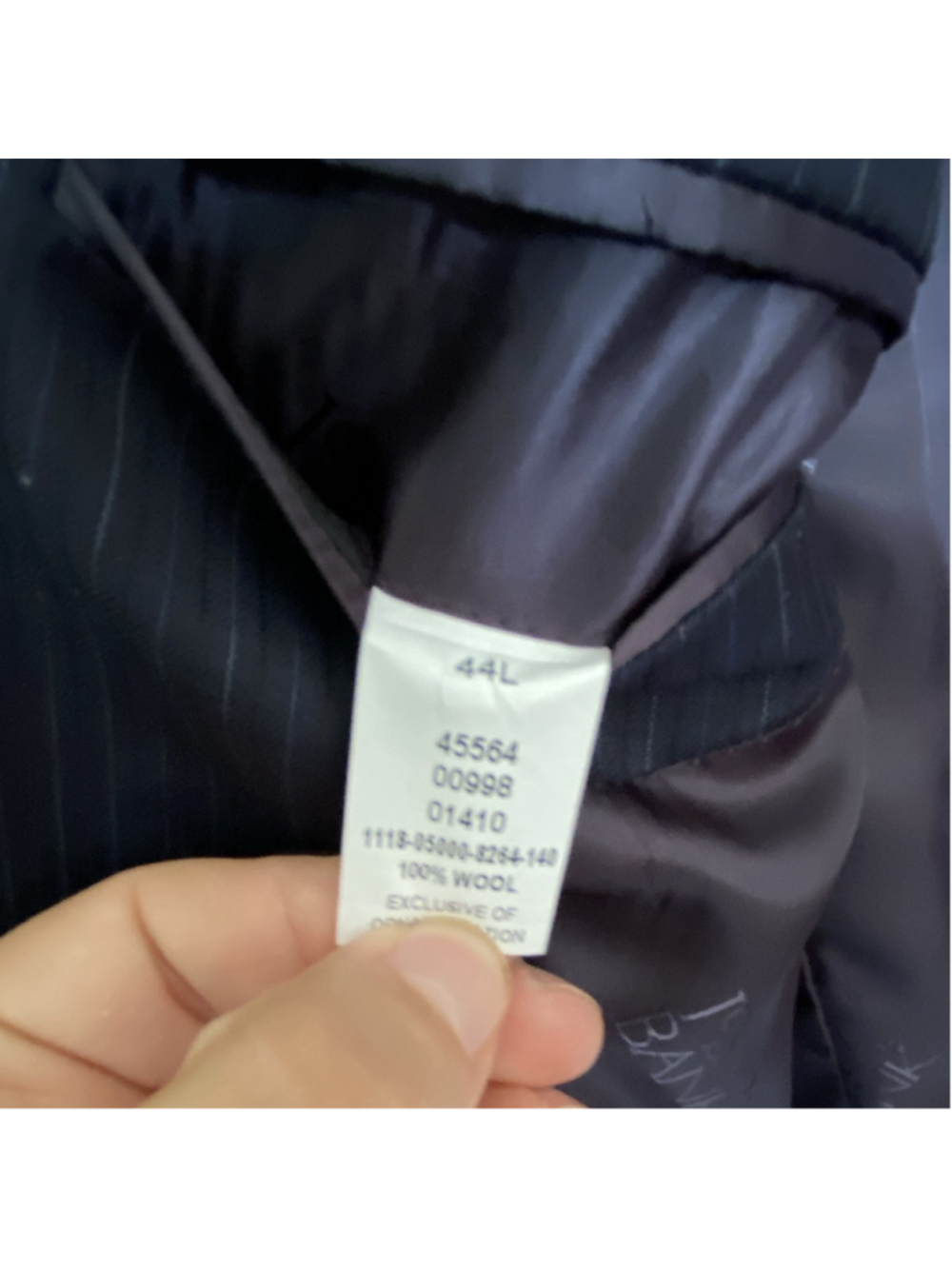 Jos. A. Bank Men’s Blue Pinstripe 100% Wool 2-Piece Suit Single-Breasted 44R - Picture 9 of 13